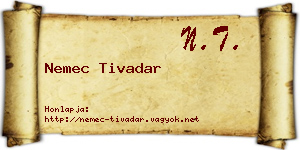 Nemec Tivadar névjegykártya